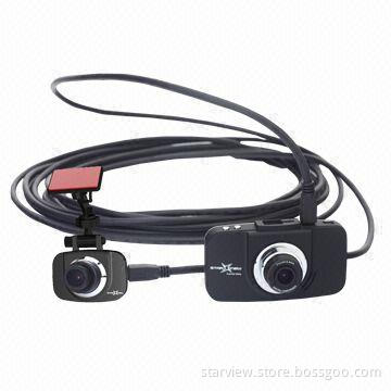 Car DVR with 2CH, Both 1,080P at 30fps Resolution, Ambarella A7 CPU